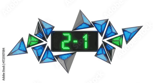 Digital display showing the score