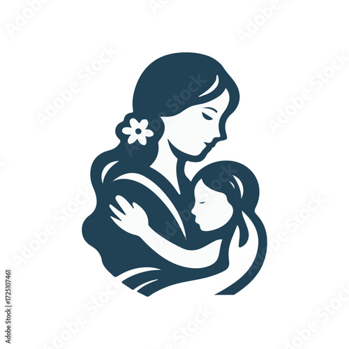 A serene illustration of a mother embracing her child, symbolizing love and tenderness