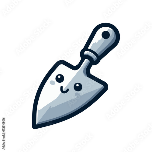 A cheerful gardening trowel with a smiling face, ideal for promoting outdoor activities and gardening