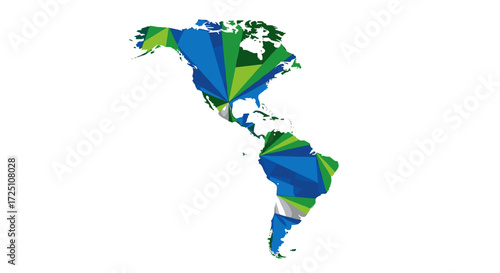 America map with geometric shapes