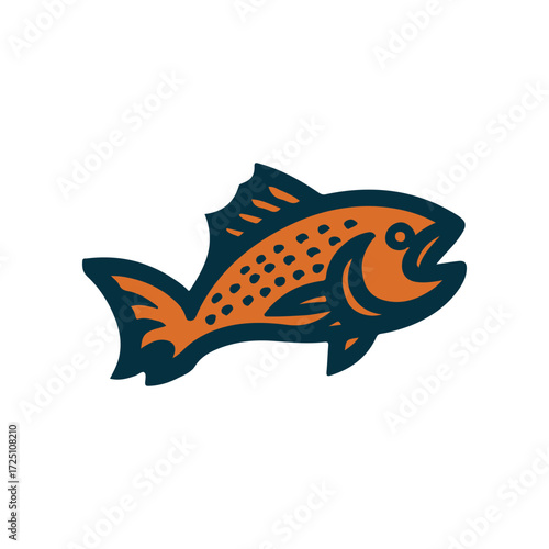 A stylized illustration of a fish in vibrant colors, representing aquatic life and nature