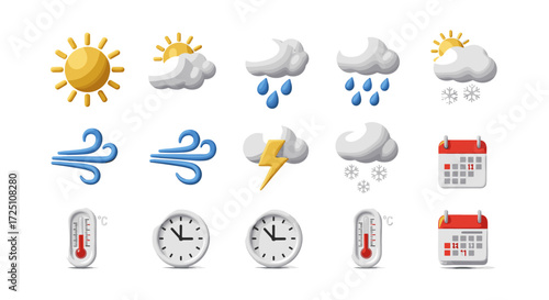 Weather forecast icons for web design