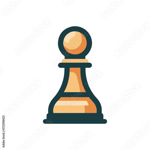 A close-up view of a wooden pawn chess piece, showcasing its smooth texture and rounded top, set against a minimalist background that emphasizes its form and design