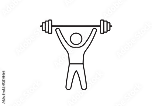 strenght training icon, weight lifting simple vector icon
