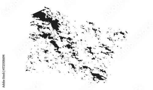Abstract black and white textured splatter pattern