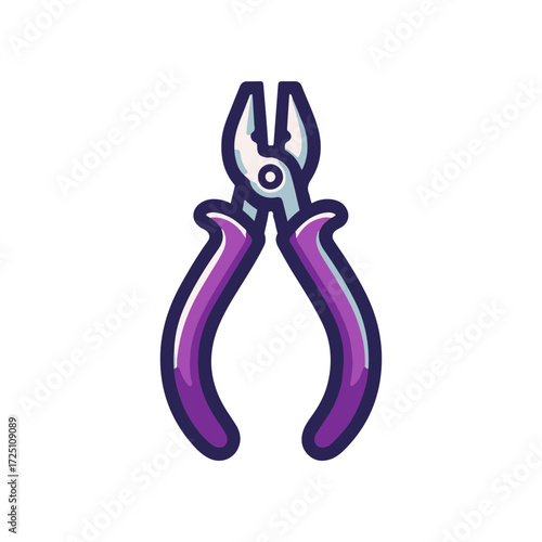 A pair of purple-handled pliers resting on a clean surface, ideal for DIY projects and repairs