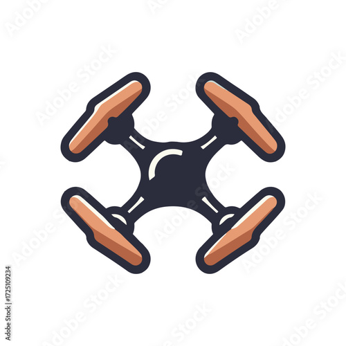 A sleek drone with four rotors designed for aerial photography, hovering above a vibrant landscape
