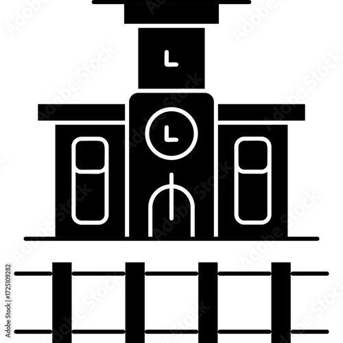 Train Station Icon Vector Element