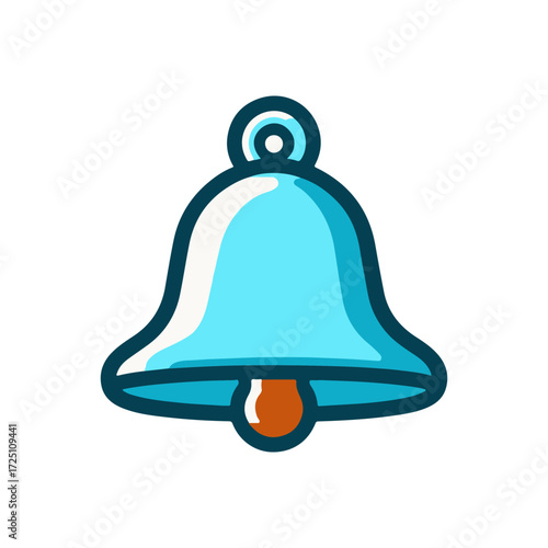 A vibrant blue bell icon with a brown clapper, symbolizing notifications and alerts