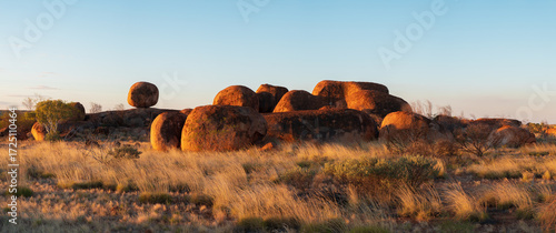 Karlu Karlu (devils marbles) rocks at sunset