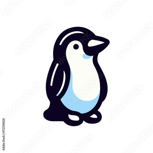 Cartoon-style illustration of a cute penguin standing upright against a plain background, ideal for children's content