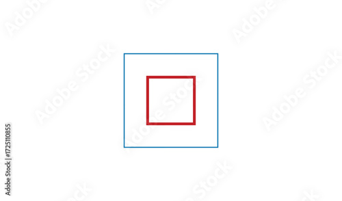 Concentric rectangles with a red inner square on white background