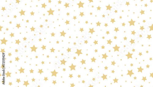 Christmas Seamless Pattern with Golden Stars. Holiday Xmas Wallpaper Design. Golden Star Vector Illustration. Holiday Print Template for Wrapping Paper, Textile, Gifts, Fabric.