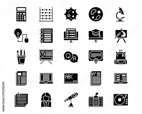 Back to School Line Vector Icons
