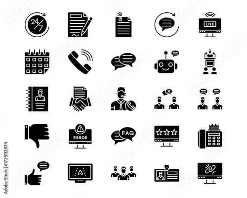 Communications Line Vector Icons