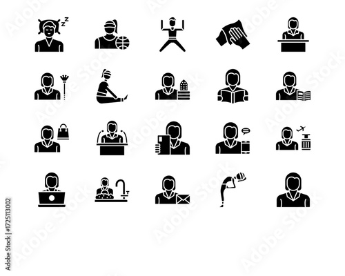 Housekeeping Line Vector Icons