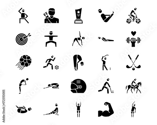 Physical Fitness Line Vector Icons