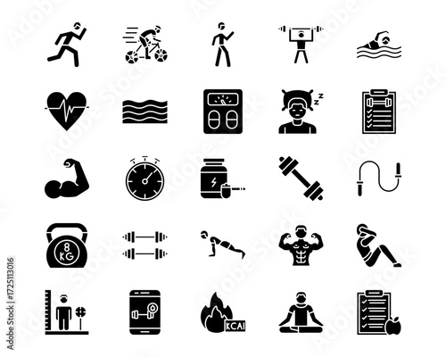 Workout App Line Vector Icons