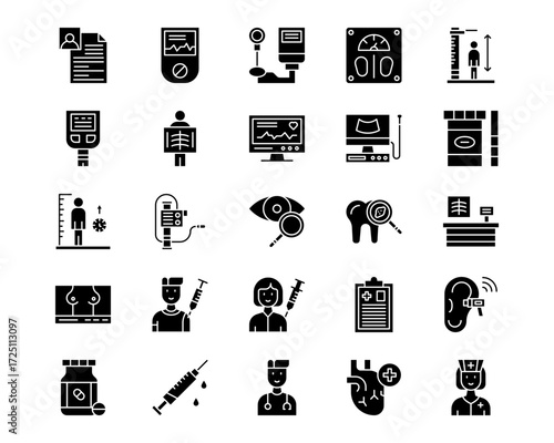 Health Checkup Line Vector Icons
