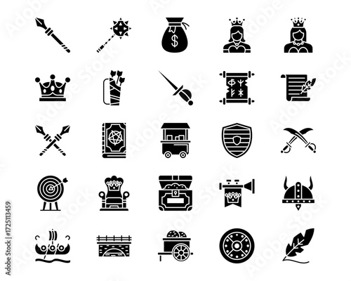 Medieval Line Vector Icons