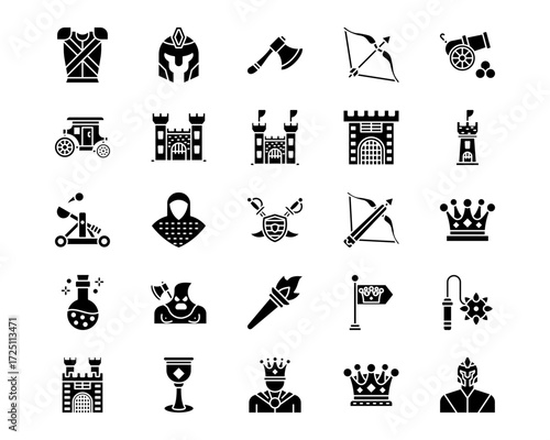 Medieval Line Vector Icons