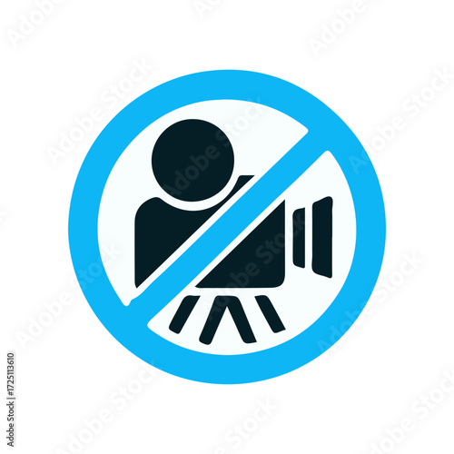 Icon indicating prohibition of photography or videography in a public space
