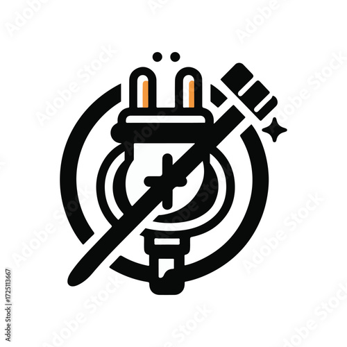 Iconic illustration of an unplugged electric plug symbolizing energy conservation, set against a clean, minimalist background