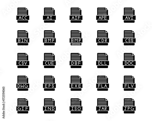File Formats Line Vector Icons