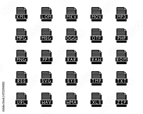 File Formats Line Vector Icons