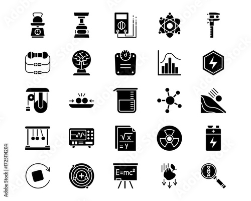Physics Line Vector Icons