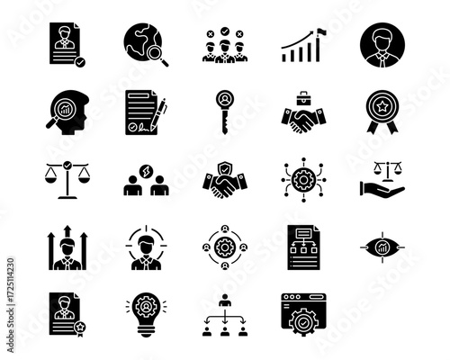 Human Resource Line Vector Icons