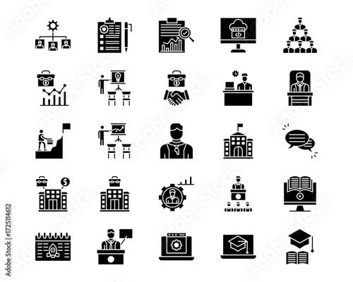 Business Training Line Vector Icons