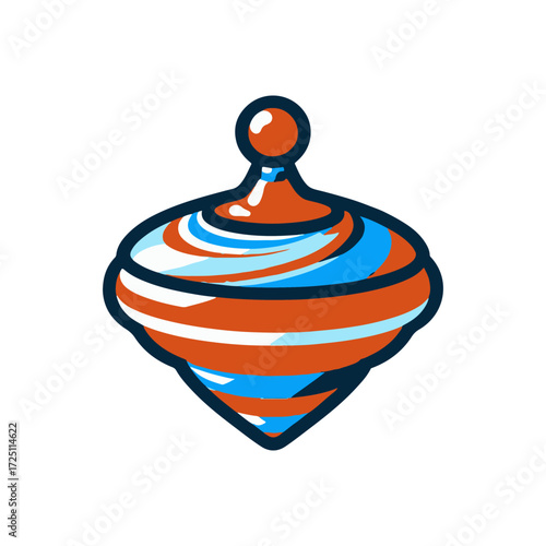 Colorful spinning top toy in a playful setting, showcasing motion and fun during playtime