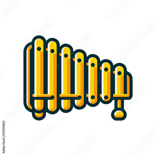 Colorful xylophone with vibrant bars arranged in a playful design, ideal for music education