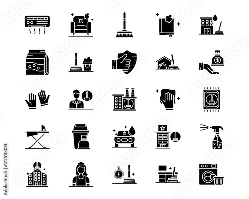 Cleaning Line Vector Icons