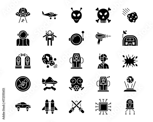Science Fiction Line Vector Icons