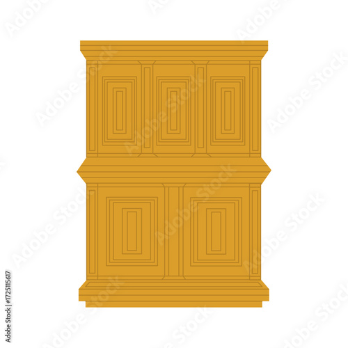 Elegant Golden Wooden Cabinet Classic Design for Home Décor