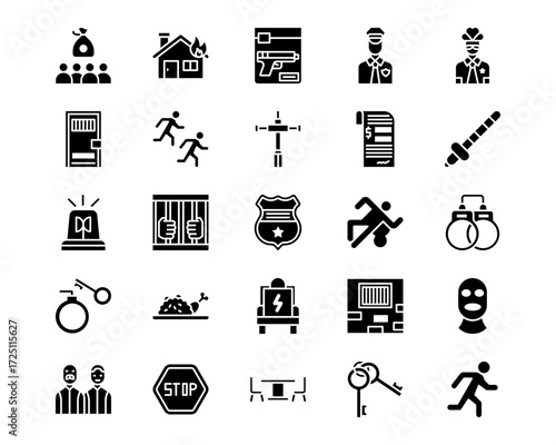 Prison Line Vector Icons