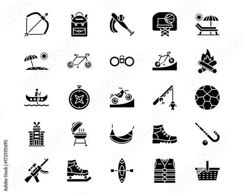 Outdoor Fun Line Vector Icons