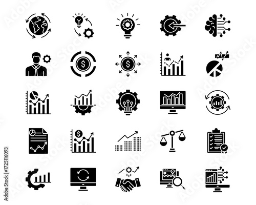 Business Analytics Line Vector Icons