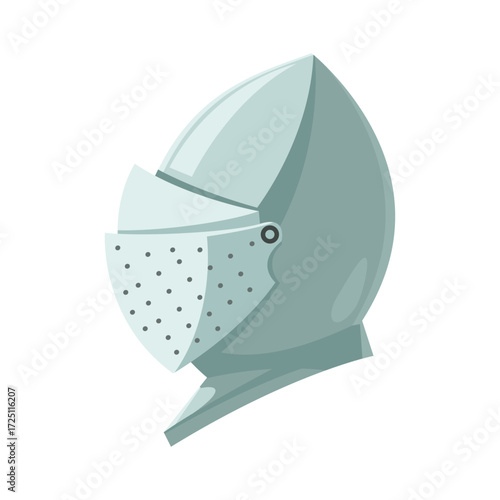 Medieval Knight's Helmet A Detailed Illustration of a Classic Great Helm