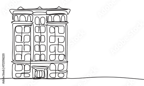 Linear Drawing of a Classic Building