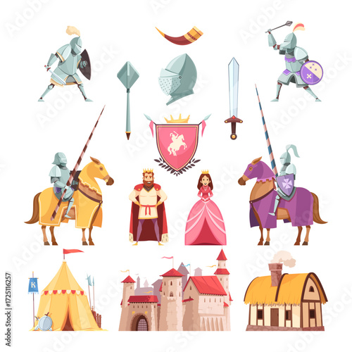 Medieval Knights, Princess, Castle A Fairytale Collection of Illustrations