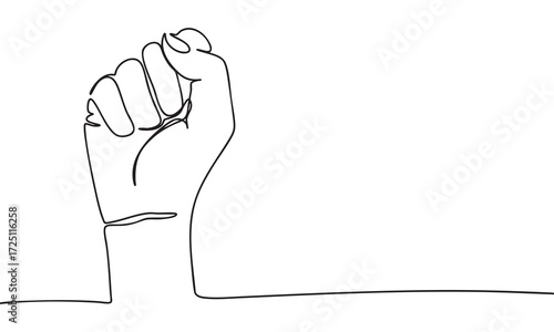 Raised Fist Outline Symbol of Protest and Solidarity