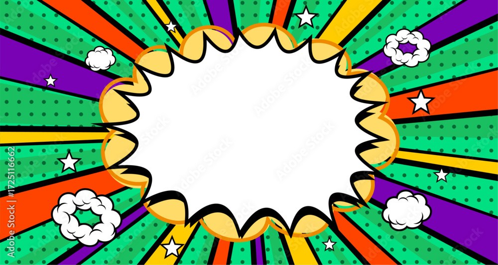 Obraz premium Flat design colorful comics background