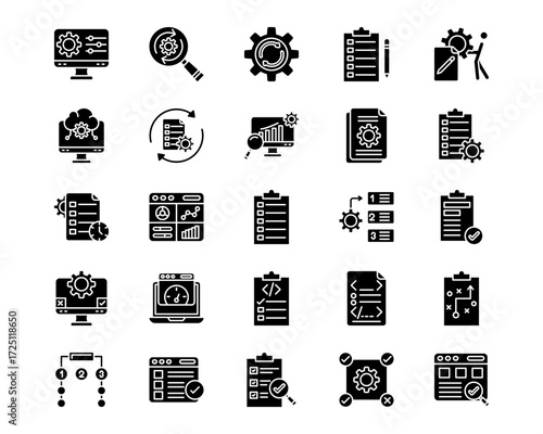 Software Testing Line Vector Icons