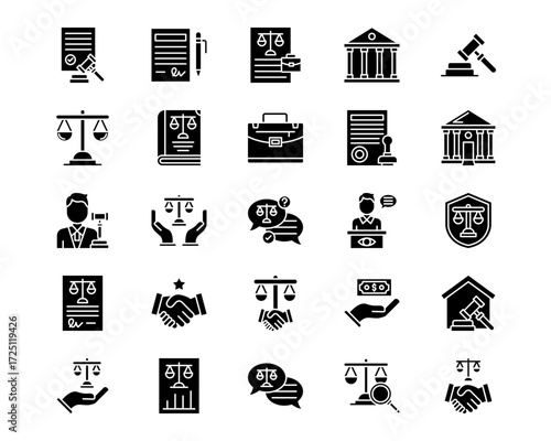 Legal Services Line Vector Icons