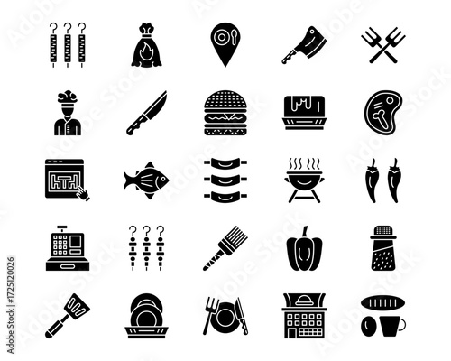 Restaurant Line Vector Icons