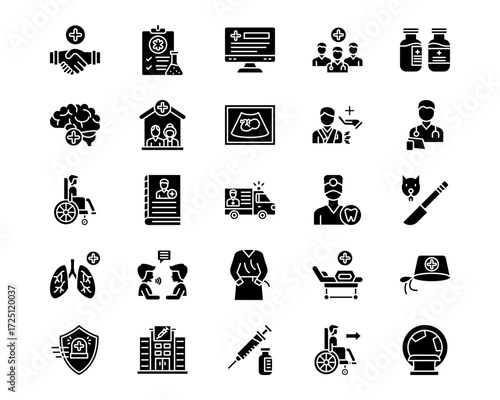 Psychiatric Hospitals Line Vector Icons