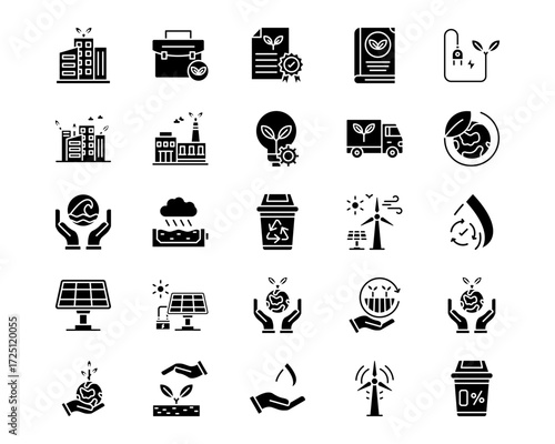 Eco Development Line Vector Icons